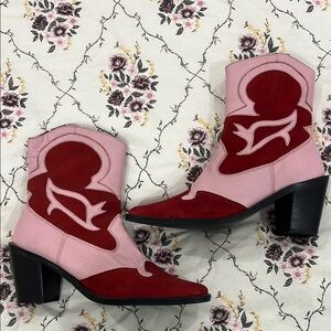 Pink and Red Cowboy Boots